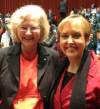 Professor Elizabeth Blackburn, left, with Tasmanian premier Lara Giddings. (Tas Govt photo)